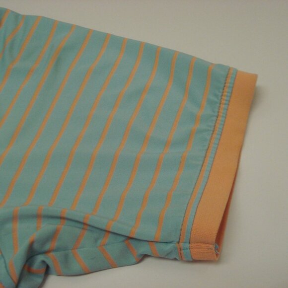 Peter Millar Golf Shirt Men’s XLarge Summer Comfort Blue Orange Striped GUC - Picture 6 of 10